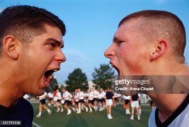 midshipmen shouting at each other - aggression school stock pictures, royalty-free photos & images