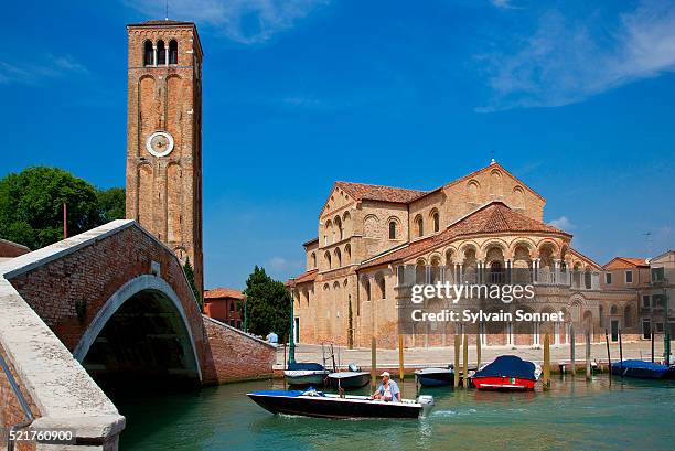 murano island and basilica di santa maria e san donato - murano stock pictures, royalty-free photos & images