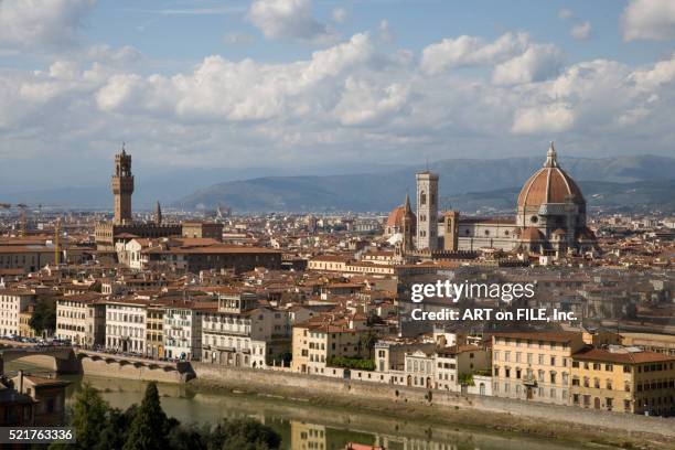 skyline of florence - river arno stock pictures, royalty-free photos & images