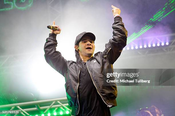 Special guest record producer Skrillex performs onstage with DJ Snails during day 2 of the 2016 Coachella Valley Music & Arts Festival Weekend 1 at...