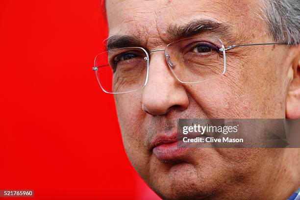 Sergio Marchionne, CEO of FIAT and Chairman of Ferrari ahead of the Formula One Grand Prix of China at Shanghai International Circuit on April 17,...