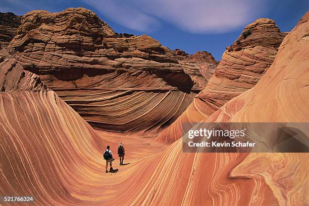 hiking through coyote buttes - vermilion cliffs imagens e fotografias de stock