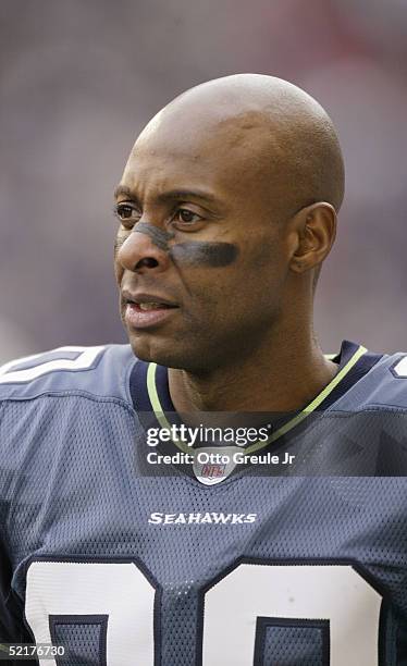 Jerry Rice of the Seattle Seahawks is seen during the game against the Arizona Cardinals at Qwest Field on December 26, 2004 in Seattle, Washington....