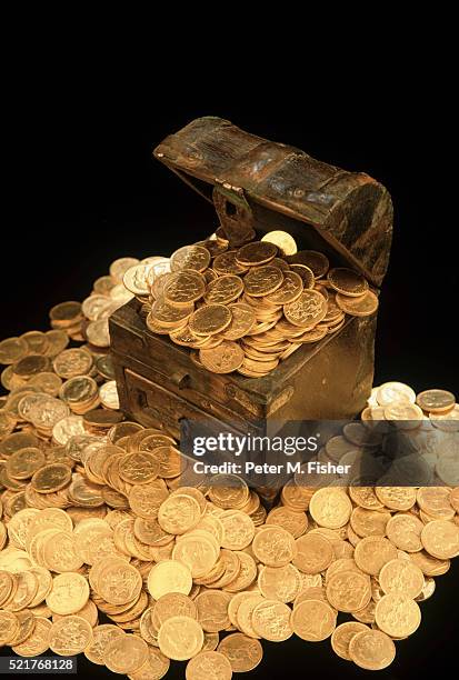 treasure chest - treasure stockfoto's en -beelden