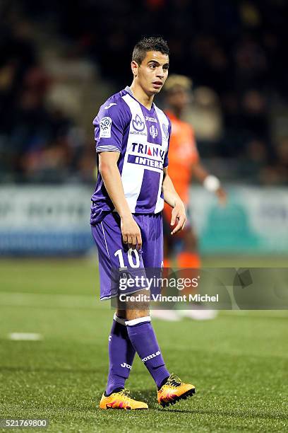 Wissam Ben Yedder of Toulouse during the French Ligue 1 between Lorient and Toulouse at Stade du Moustoir on April 16, 2016 in Lorient, France.