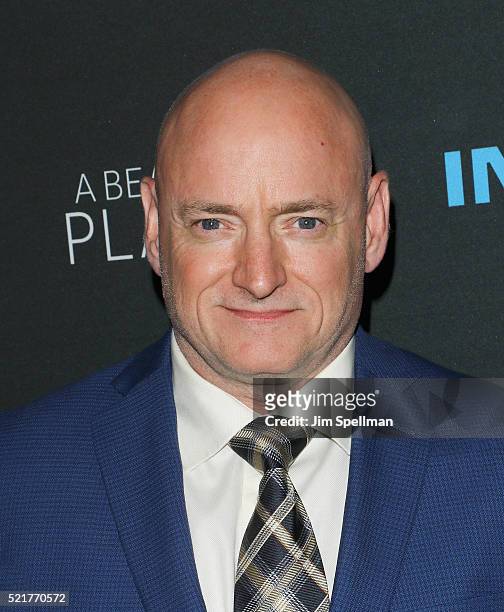 Former NASA astronaut Scott Kelly attends "A Beautiful Planet" New York premiere at AMC Loews Lincoln Square on April 16, 2016 in New York City.