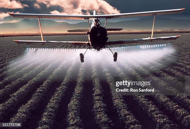 crop-duster - avião biplano - fotografias e filmes do acervo