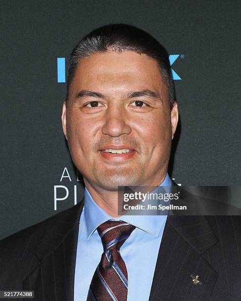 Commander and NASA astronaut, Dr. Kjell N. Lindgren attends "A Beautiful Planet" New York premiere at AMC Loews Lincoln Square on April 16, 2016 in...