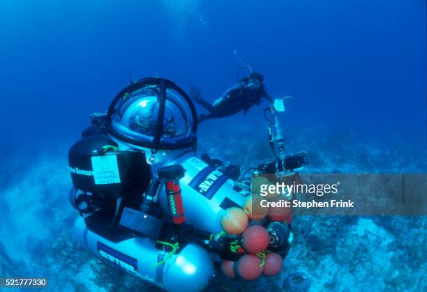 dr. sylvia earle with the newtsub deepworker submersible - sub stock pictures, royalty-free photos & images
