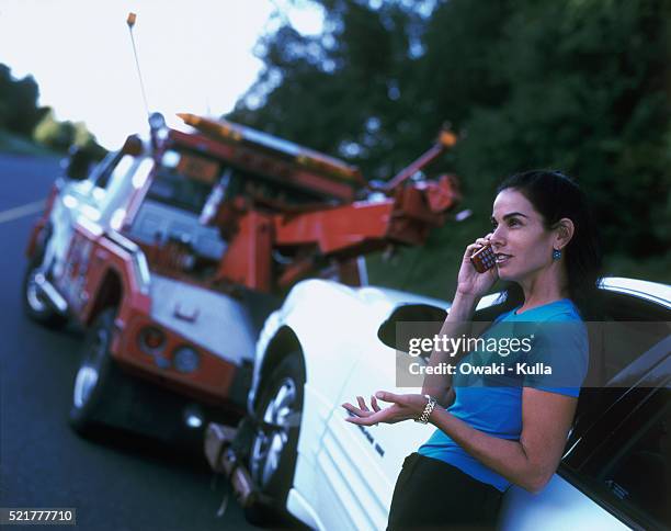 car trouble - car towing stock pictures, royalty-free photos & images