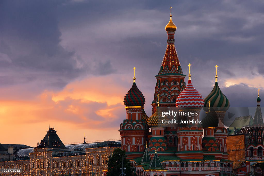 Red Square at dusk.