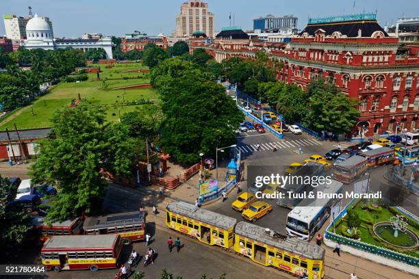 india, west bengal, kolkata, calcutta, bbd bagh, writers building - calcutta stockfoto's en -beelden