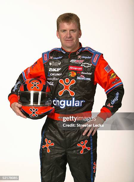 Jeff Burton, driver of the Cingular Wireless Chevrolet, is shown during media day at the NASCAR Nextel Cup Daytona 500 February 10, 2005 at the...