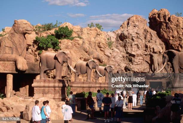 Elephant Statues Flanking Walkway of the Palace of the Lost City Hotel Complex