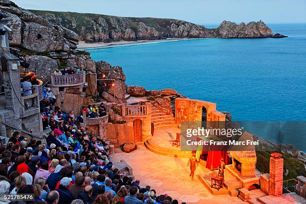 land's end minack theatre, cornwall - minack theatre stock pictures, royalty-free photos & images