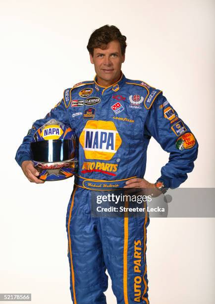 Michael Waltrip, driver of the DEI NAPA Auto Parts Chevrolet, is shown during media day at the NASCAR Nextel Cup Daytona 500 February 10, 2005 at the...