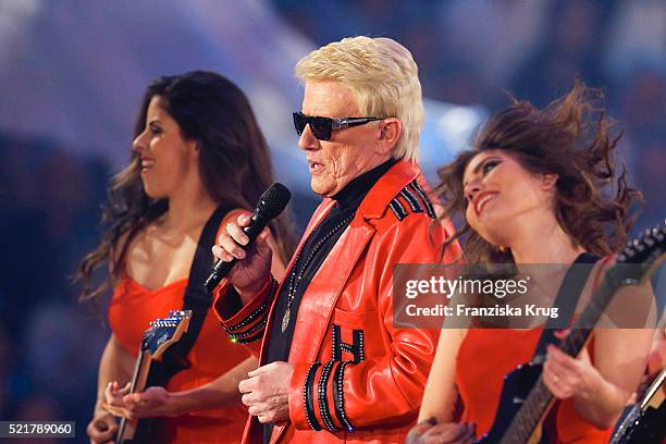 Heino performs at the 'Das grosse Schlagerfest - Die ueberraschende Show der Besten mit Florian Silbereisen' on April 16, 2016 in Halle, Germany.