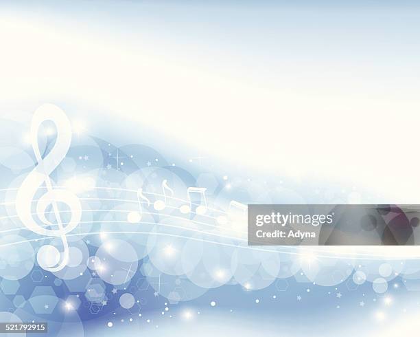 blue musical note background - winter music notes stock illustrations