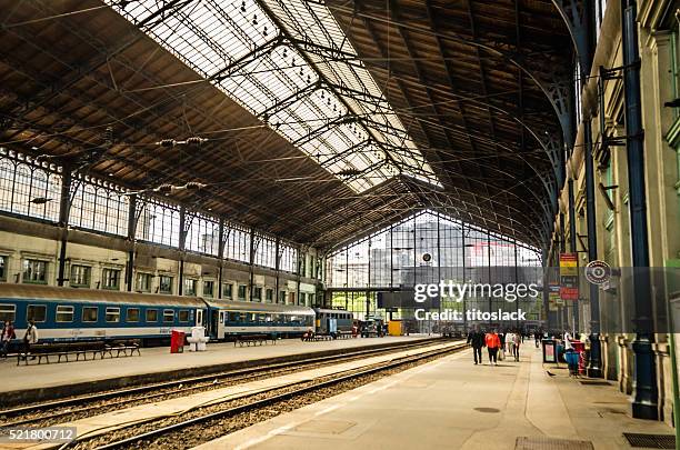 western train station - budapest, hungary - budapest train stock pictures, royalty-free photos & images