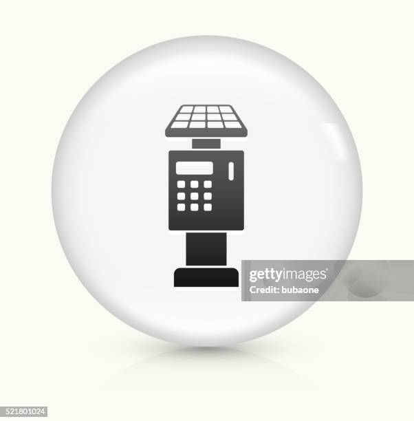 parking ticket payment machine icon on white round vector button - parking ticket stock illustrations