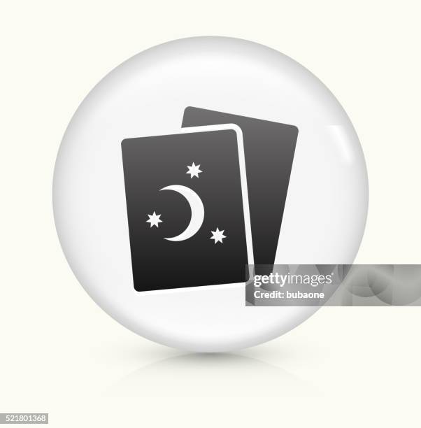 torat cards icon on white round vector button - tarot stock illustrations