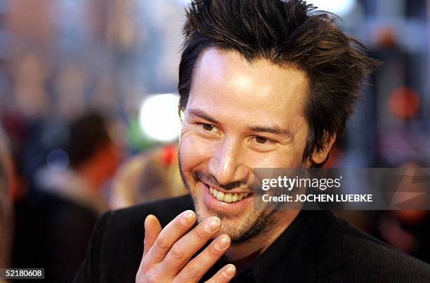 Actor Keanu Reeves arrives at the Berlinale Palast cinema 11 February 2005 during the International Berlin Film Festival Berlinale where he presents...