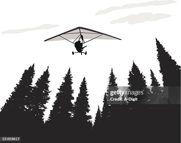 deltaflight - hang gliding stock illustrations