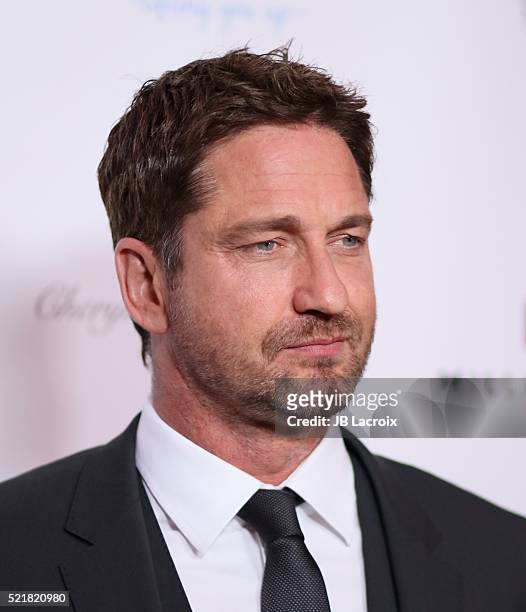 Actor Gerard Butler attends A Gala to honor Avi Lerner and Millennium Films at The Beverly Hills Hotel on April 16, 2016 in Beverly Hills, California.