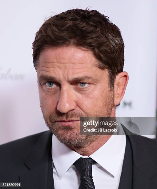 Actor Gerard Butler attends A Gala to honor Avi Lerner and Millennium Films at The Beverly Hills Hotel on April 16, 2016 in Beverly Hills, California.