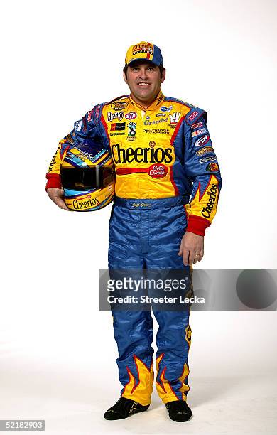 Portrait of Jeff Green, driver of the Cheerios Dodge Charger, during Media Day at the NASCAR Nextel Cup Daytona 500 on February 10, 2005 at the...
