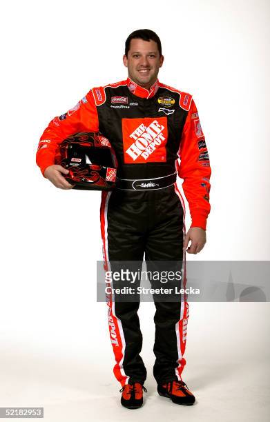 Portrait of Tony Stewart, driver of the Joe Gibbs Racing Home Depot Chevrolet, during Media Day at the NASCAR Nextel Cup Daytona 500 on February 10,...