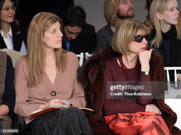 Anna Wintour attends the Derek Lam Fall 2005 fashion show during Olympus Fashion Week February 11, 2005 in New York City.