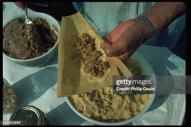 making tamales - zwolle stock pictures, royalty-free photos & images