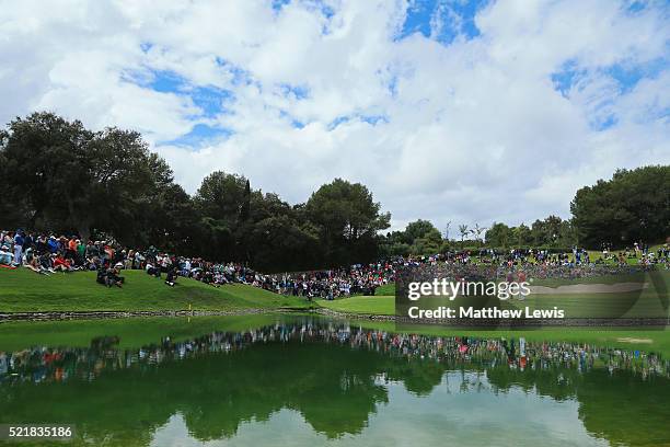 General view as Andrew Johnston of England putts on the 17th green during the final round on day four of the Open de Espana at Real Club Valderrama...