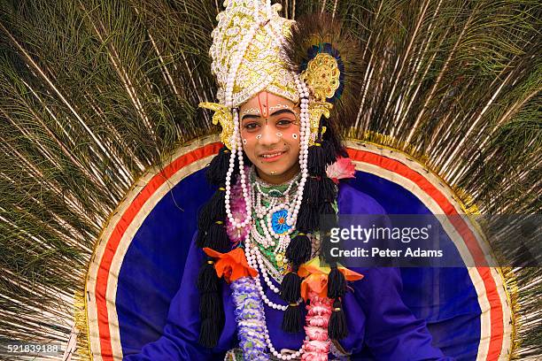 performer at kumbh mela festival - allahabad city stock pictures, royalty-free photos & images