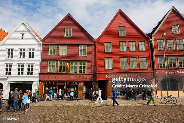 bryggen in bergen - bryggen stock pictures, royalty-free photos & images