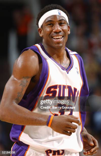 Amare Stoudemire of the Phoenix Suns smiles during the game against the Indiana Pacers on January 9, 2005 at America West Arena in Phoenix, Arizona....