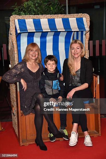 Actress Ursela Moon, Juri Winkler and Genija Rykova during the premiere for the film 'Rico, Oskar und der Diebstahlstein' at Mathaeser Filmpalast on...