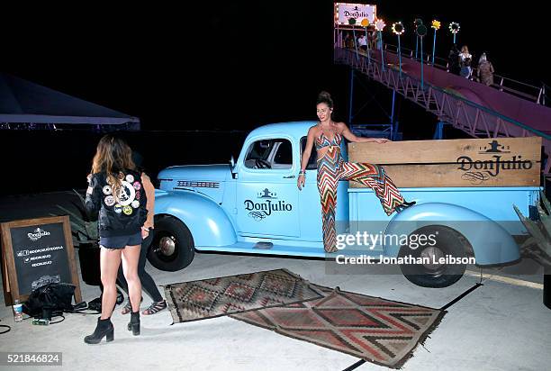 General view of the atmosphere at the the Levi's Brand and RE/DONE Levi's presents NEON CARNIVAL with Tequila Don Julio on April 16, 2016 in Thermal,...