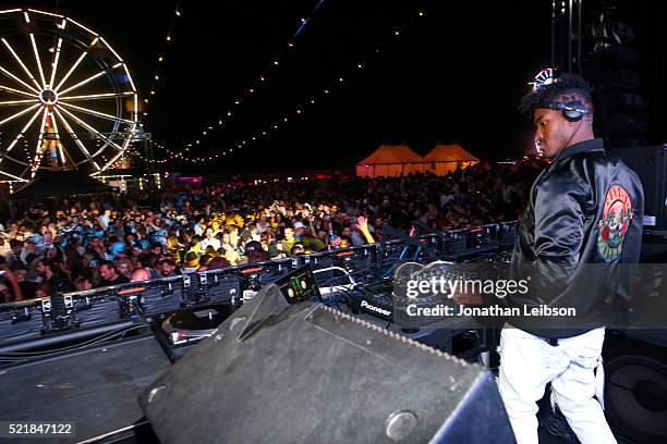 Rucuks performs on stage at the Levi's Brand and RE/DONE Levi's presents NEON CARNIVAL with Tequila Don Julio on April 16, 2016 in Thermal,...