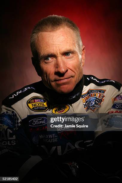 Mark Martin, driver of the Roush Racing Viagra Ford, poses during Media Day for the NASCAR Nextel Cup Daytona 500 on February 10, 2005 at the Daytona...