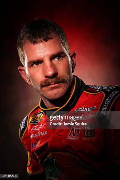 Kerry Earnhardt, driver of the Bass Pro Shops Chevrolet, poses during Media Day for the NASCAR Nextel Cup Daytona 500 on February 10, 2005 at the...
