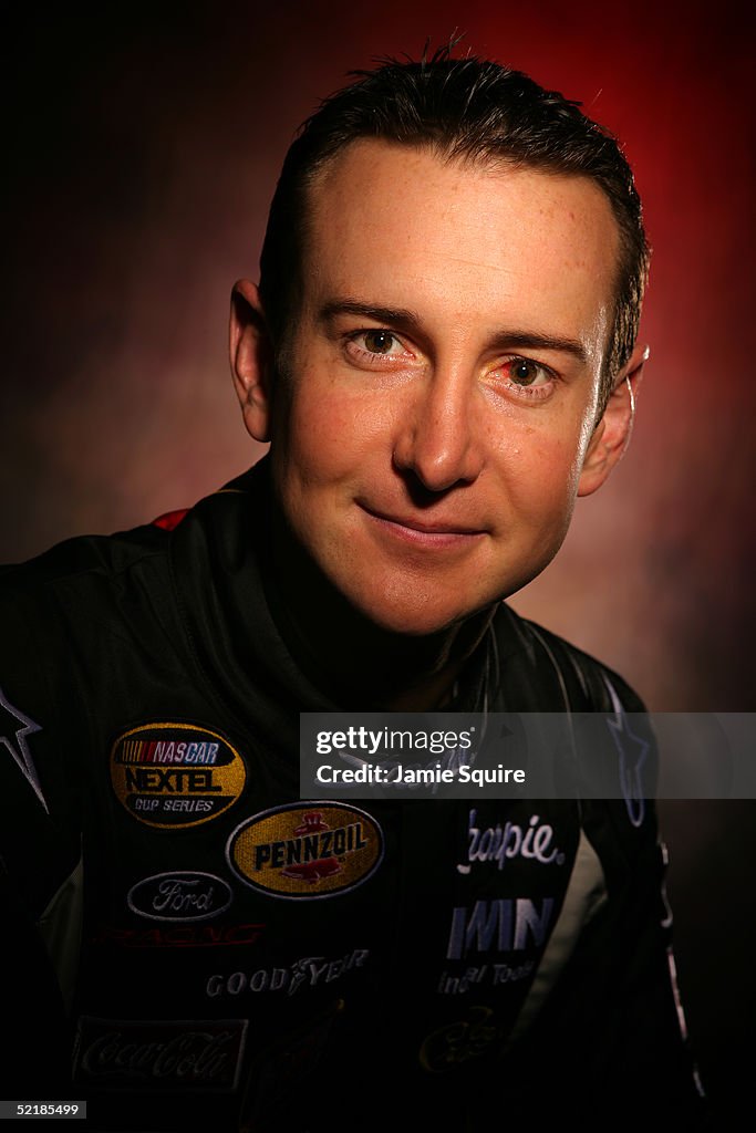 Kurt Busch Racing Kurt Busch, driver of the Roush Racing Ford, poses during Media Day ...