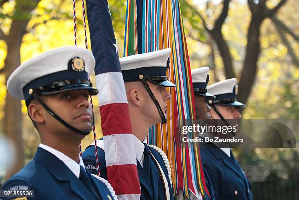 veterans day parade - united states coast guard uniform stock pictures, royalty-free photos & images