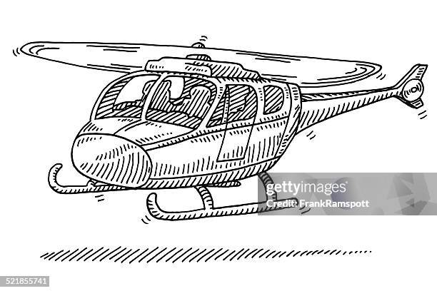 helicopter start drawing - helicopter landing stock illustrations