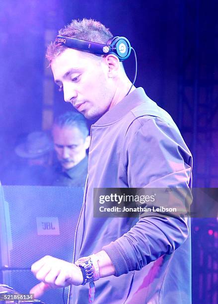 Politik performs on stage at the Levi's Brand and RE/DONE Levi's presents NEON CARNIVAL with Tequila Don Julio on April 16, 2016 in Thermal,...