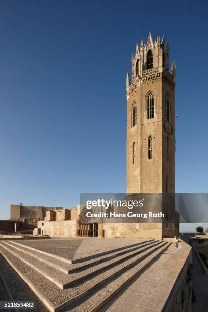 la seu vella cathedral in lleida - lerida stock pictures, royalty-free photos & images