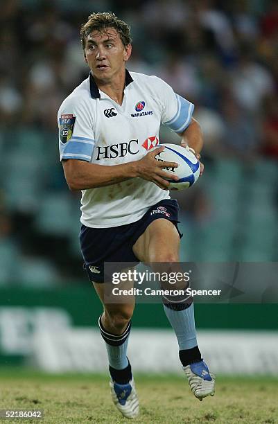 Mat Rogers of the Waratahs in action during the Super 12 trial match between the NSW Waratahs and the Crusaders at Aussie Stadium February 12, 2005...