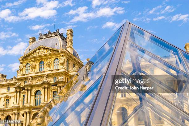 exterior of musee du louvre - the louvre stock pictures, royalty-free photos & images