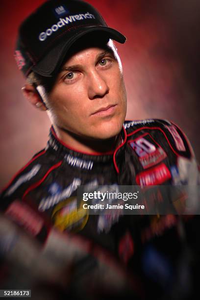 Kevin Harvick, driver GM Goodwrench Chevrolet, poses during Media Day for the NASCAR Nextel Cup Daytona 500 on February 10, 2005 at the Daytona...